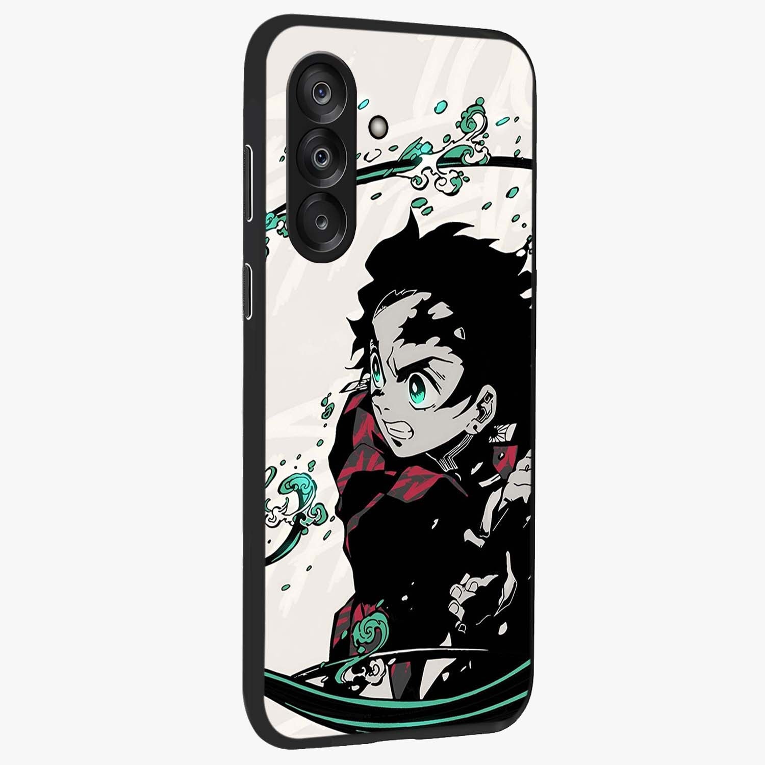Demon Slayer Glass Case upright view showcasing powerful anime artwork with intense warrior theme.