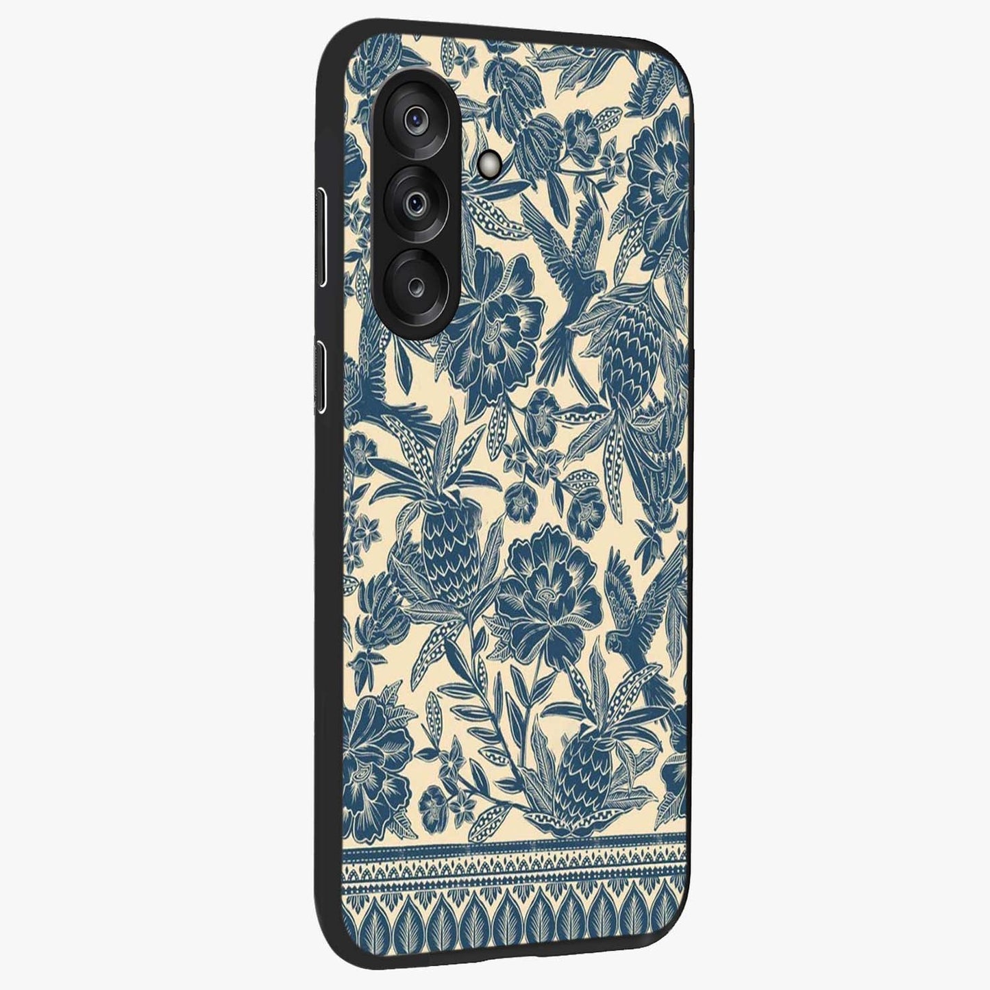 Heirloom Wild Bloom Glass Case upright view showcasing delicate wildflower artwork with timeless floral theme.