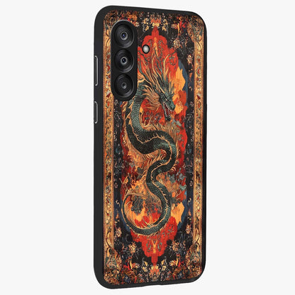 Inferno Dragon Soul Glass Case upright view showcasing intense dragon artwork with fantasy fire theme.