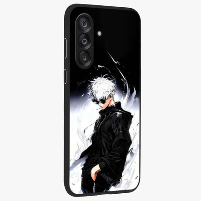 Limitless Shadow King Glass Case upright view showcasing bold shadow warrior artwork with epic fantasy theme.