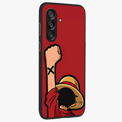 Luffy X Spirit Glass Case upright view showcasing striking anime artwork with adventurous character theme.