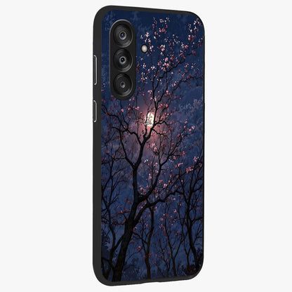 Twilight Sakura Serenade Glass Case upright view showcasing beautiful cherry blossom artwork with serene evening theme.