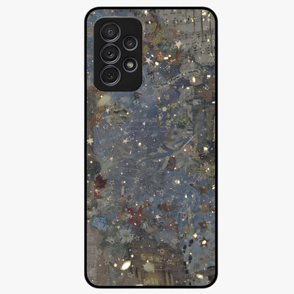 Aesthetic Astrolophia Glass Case showing flat back view with dreamy aesthetic design and glossy glass finish.