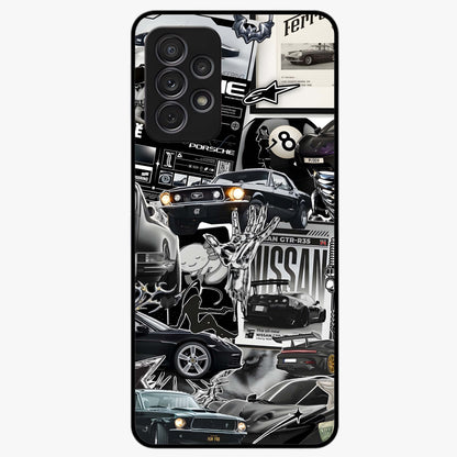 Aesthetic Dark Love Glass Case showing flat back view with dark romantic artwork and glossy glass finish.