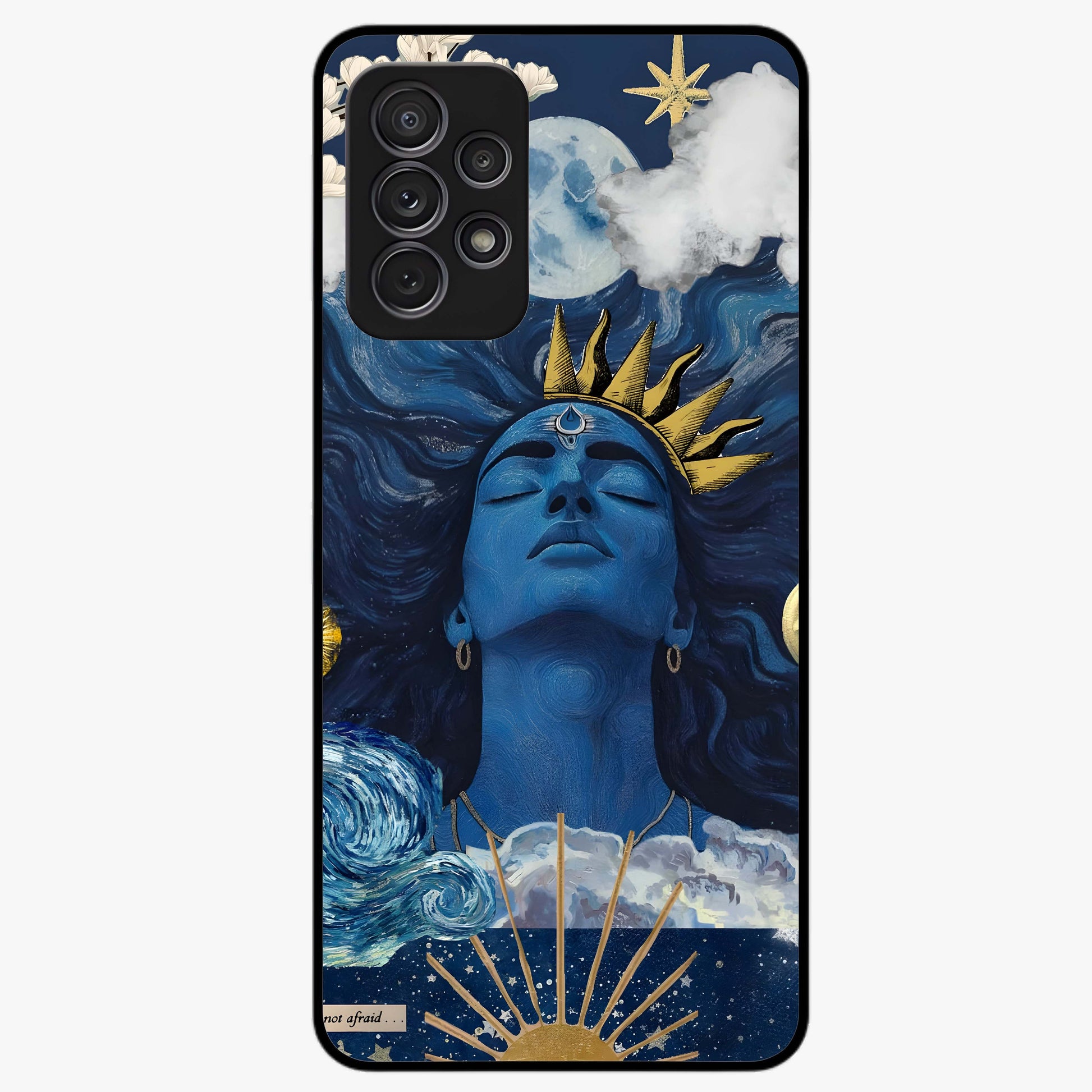 Aesthetic Lord Shiva Glass Case showing flat back view with divine Shiva artwork and glossy glass finish.