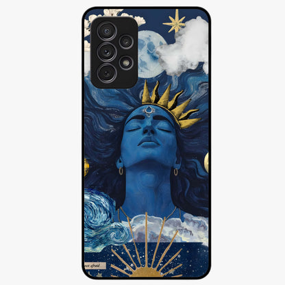 Aesthetic Lord Shiva Glass Case showing flat back view with divine Shiva artwork and glossy glass finish.
