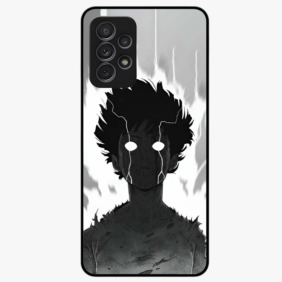 Awakened Inner Rage Glass Case showing flat back view with intense artistic artwork and glossy glass finish.