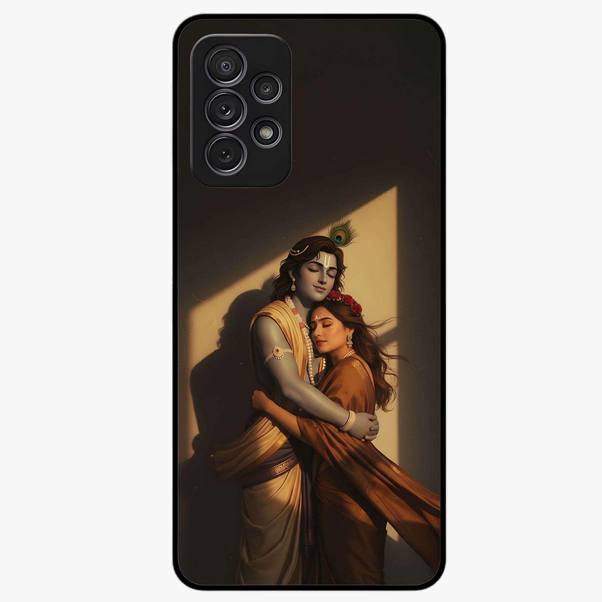 Divine Eternal Love Glass Case showing flat back view with spiritual love themed artwork and glossy glass finish.