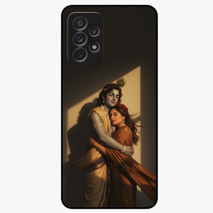 Divine Eternal Love Glass Case showing flat back view with spiritual love themed artwork and glossy glass finish.