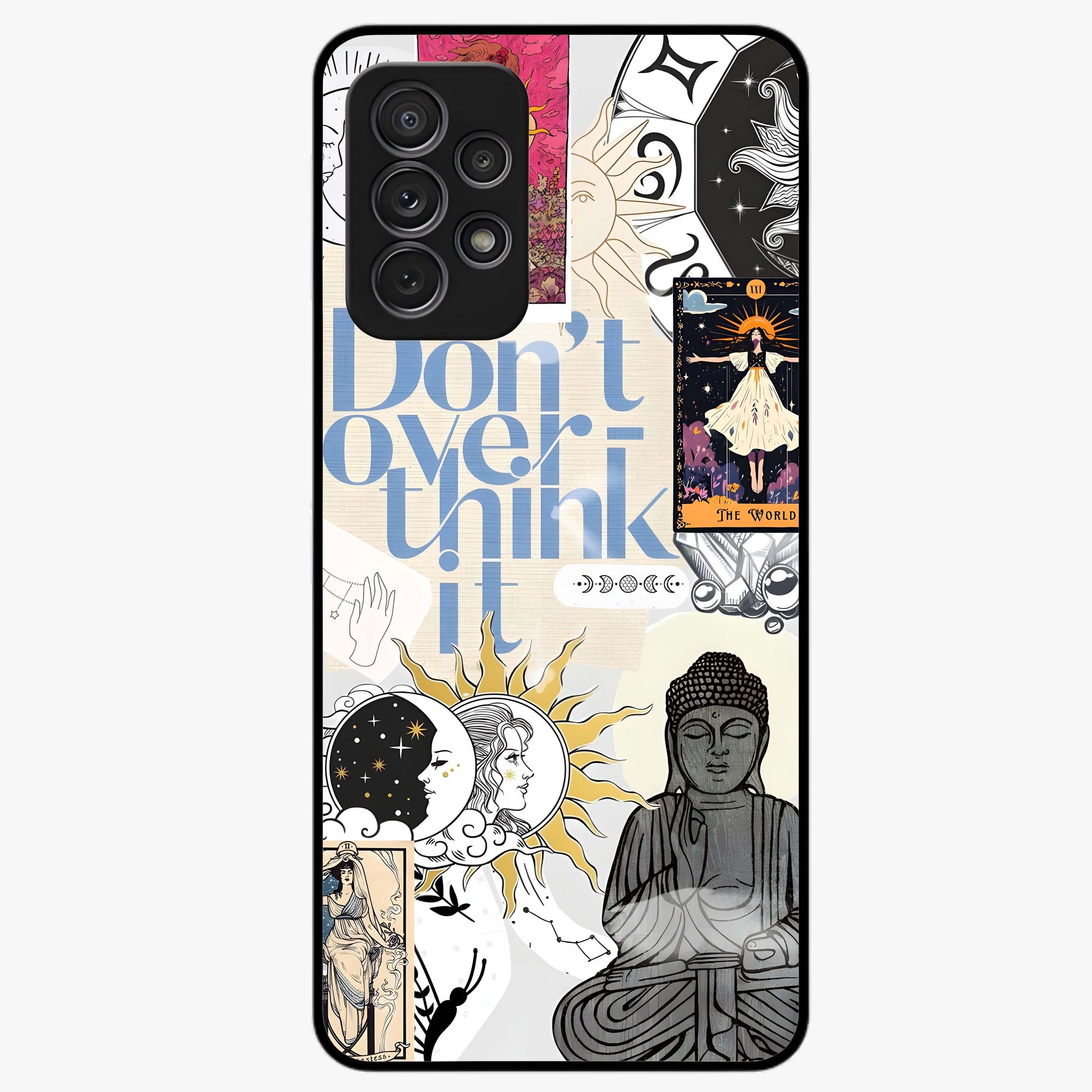 Ethereal Thoughts Glass Case showing flat back view with dreamy artistic artwork and glossy glass finish.