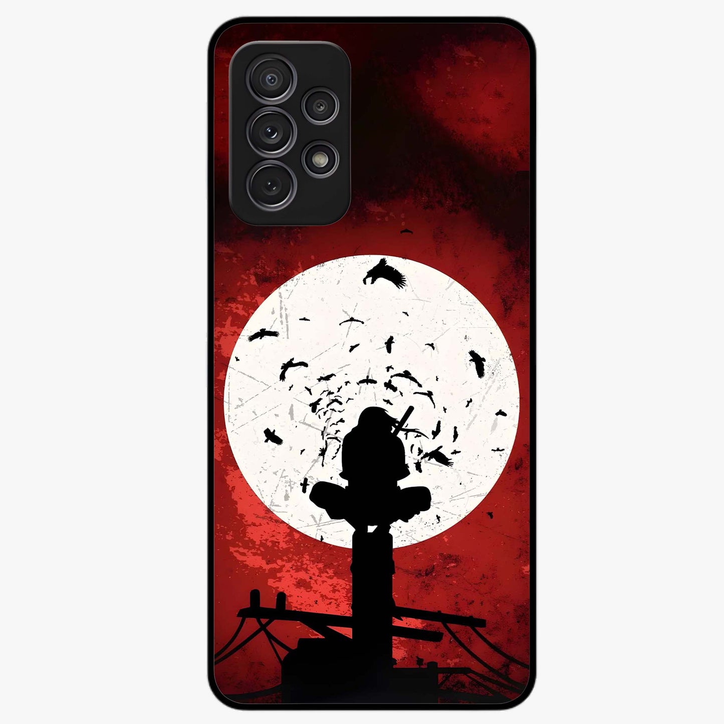 Itachi Limited Edition Naruto Anime Glass Case showing flat back view with iconic anime character artwork and glossy glass finish.
