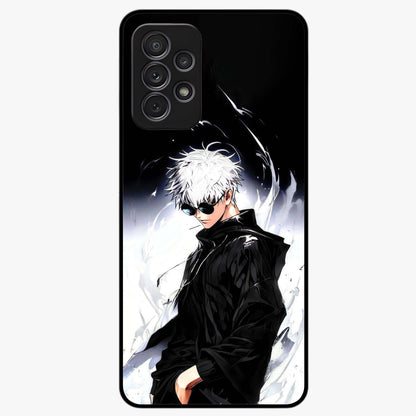 Limitless Shadow King Glass Case showing flat back view with powerful shadow warrior artwork and glossy glass finish.