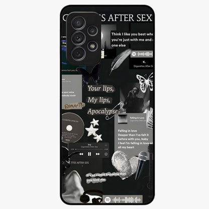 Midnight Love Echo Glass Case showing flat back view with romantic midnight themed artwork and glossy glass finish.