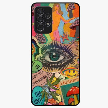 Mystic Eye Wonderland Glass Case showing flat back view with mystical eye themed artwork and glossy glass finish.