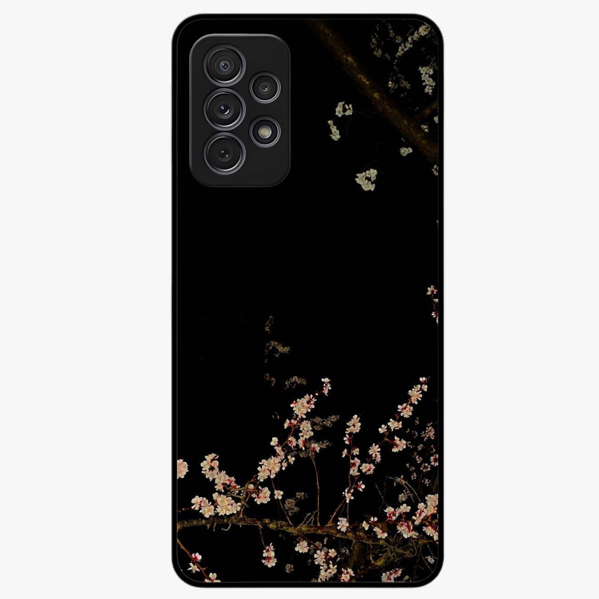 Petal Moon Light With Custom Name Glass Case showing flat back view with floral moonlight artwork and personalized name design.