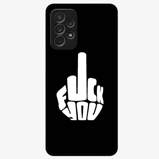Rebel Mode On Glass Case showing flat back view with bold rebellious typography artwork and glossy glass finish.