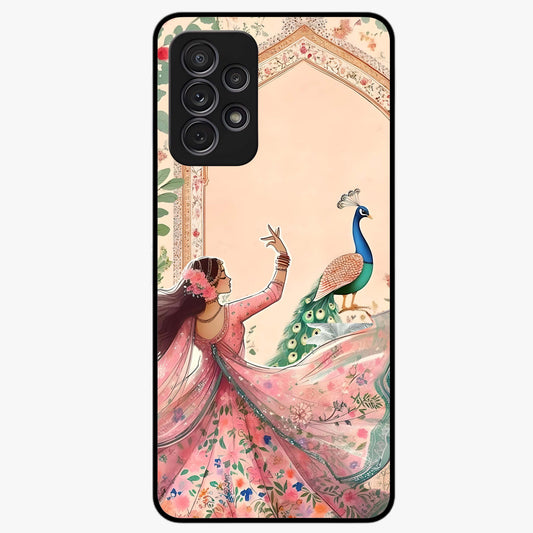 Royal Grace Muse Glass Case showing flat back view with elegant artistic artwork and glossy glass finish.