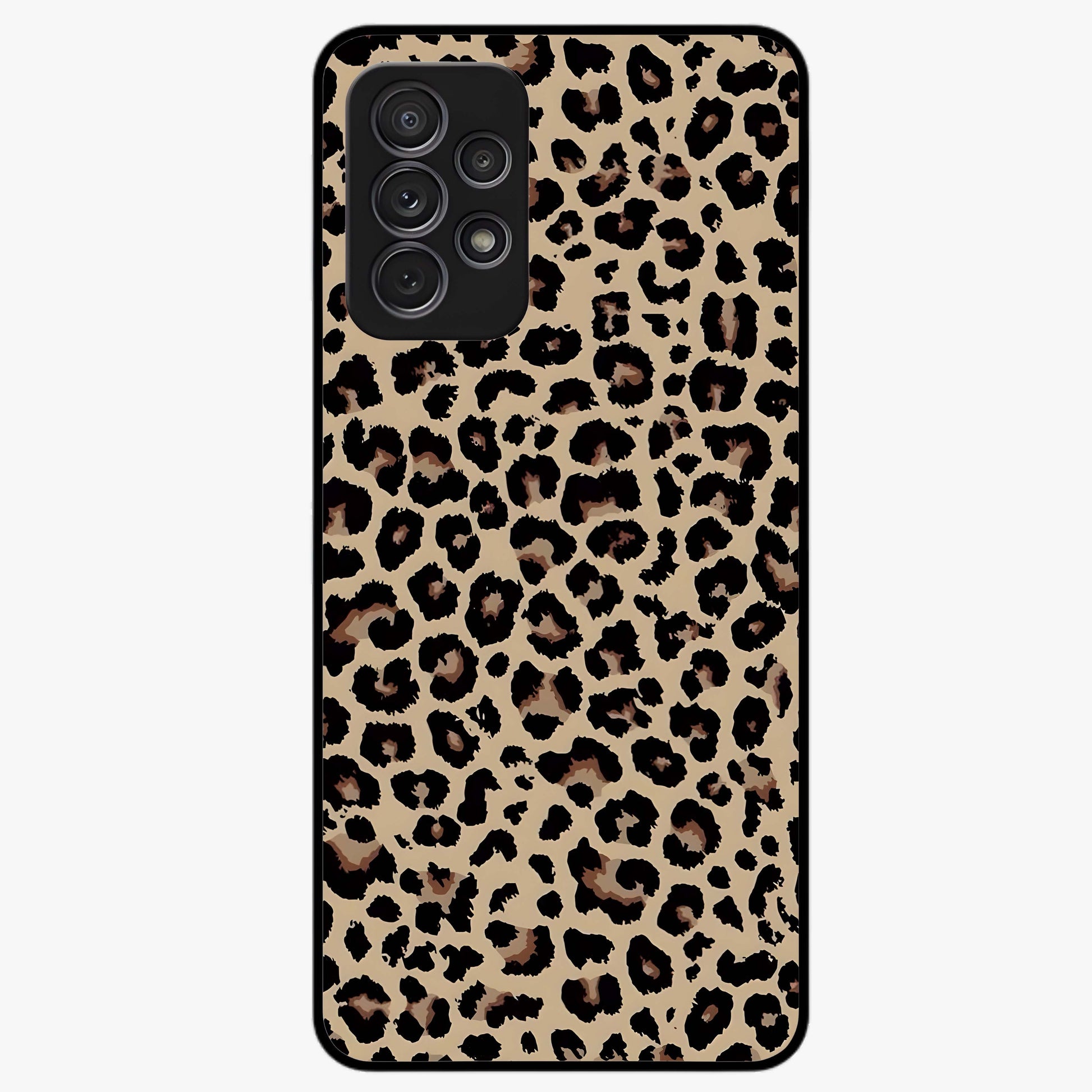 Savage Chic Pattern Glass Case showing flat back view with stylish patterned artwork and glossy glass finish.