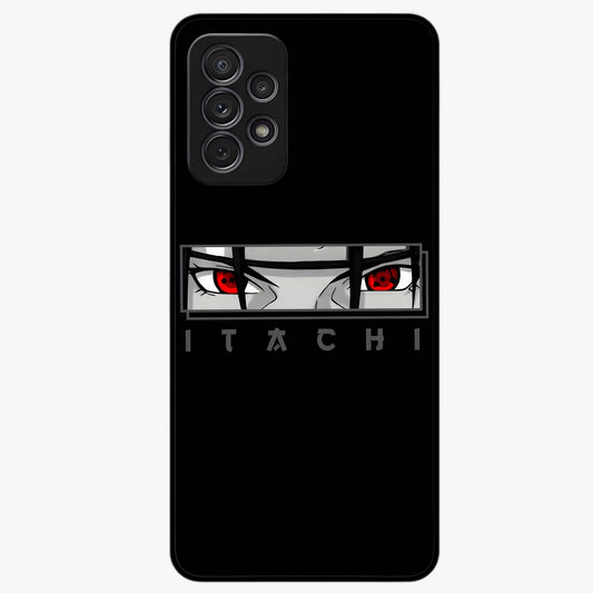 Scarlet Gaze Dominance Glass Case showing flat back view with striking red themed artwork and glossy glass finish.