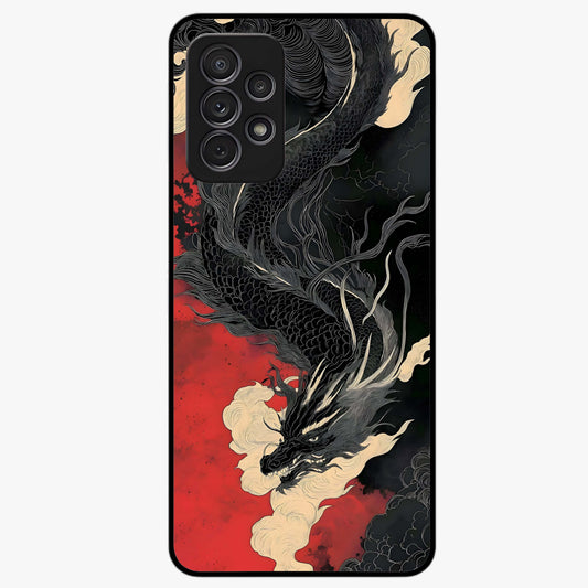Shadow Dragon Fury Glass Case showing flat back view with fierce dragon artwork and glossy glass finish.