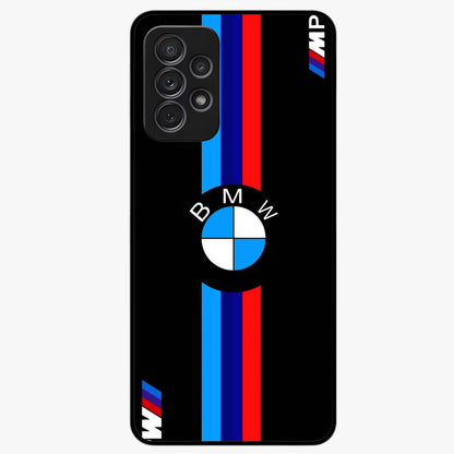 Turbo BMW Beast Glass Case showing flat back view with high performance sports car artwork and glossy glass finish.