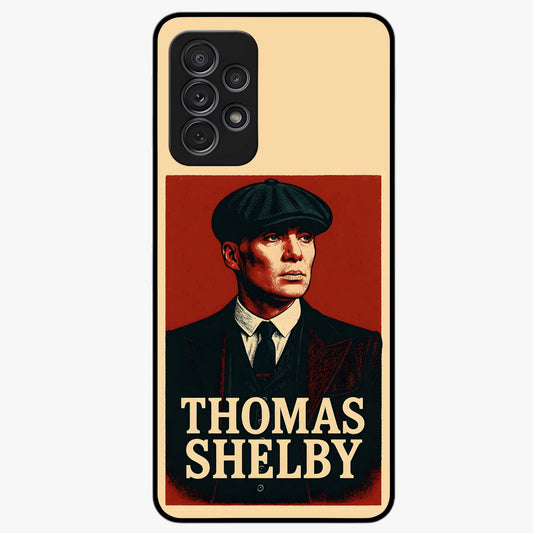 Vintage Mafia Authority Glass Case showing flat back view with bold vintage mafia inspired artwork and glossy glass finish.