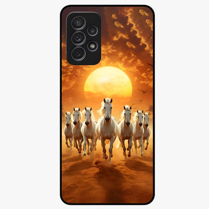 Wild Sunset Majesty Glass Case showing flat back view with majestic sunset landscape artwork and glossy glass finish.
