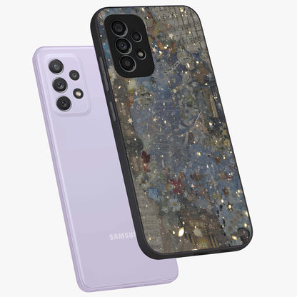 Aesthetic Astrolophia Glass Case displayed in angled mockup highlighting artistic aesthetic elements and smooth glass surface.