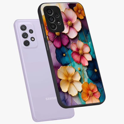 Artlyn Grace Flower Pattern Glass Case displayed in angled mockup highlighting delicate flower pattern design and smooth glass surface.