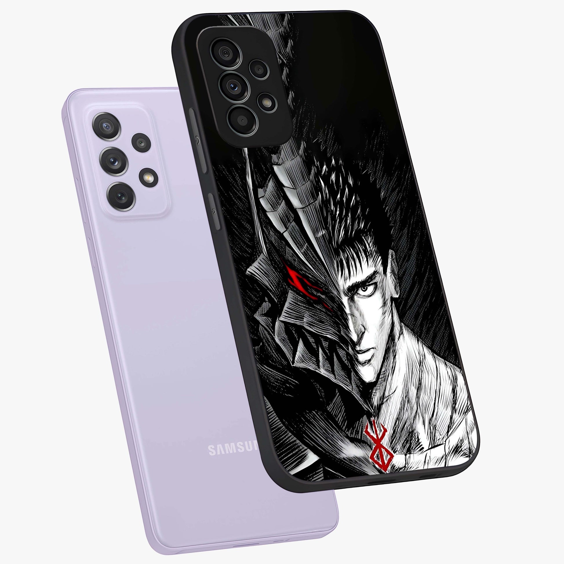 Berserker Blood Oath Glass Case displayed in angled mockup highlighting dark fantasy graphic design and powerful theme.