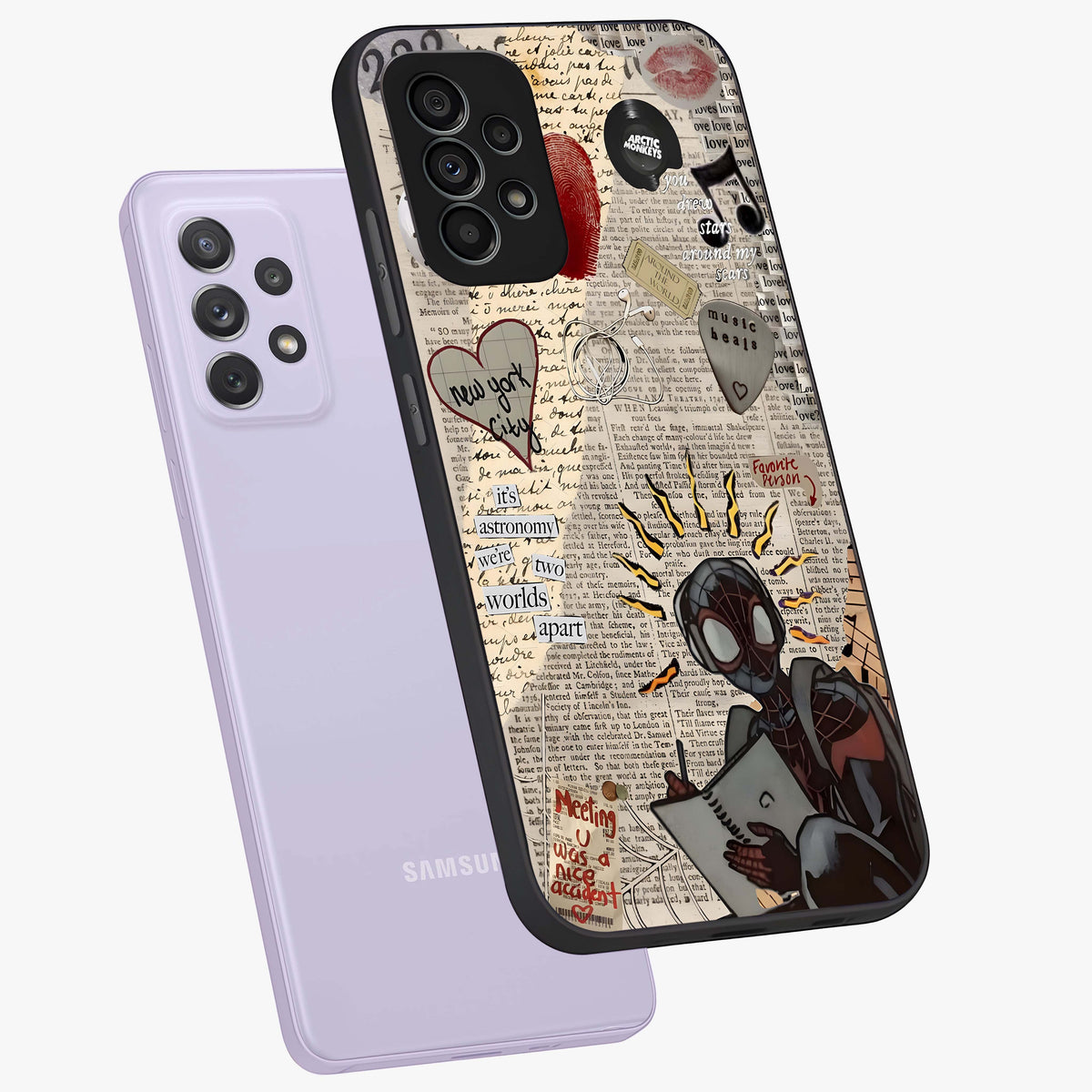 City Dream Sketch Glass Case displayed in angled mockup highlighting minimal city illustration with aesthetic sketch style.