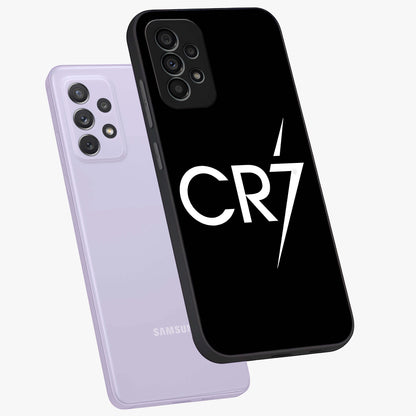 Cr7 Elite Strike Glass Case displayed in angled mockup highlighting powerful sports graphic with bold athletic theme.