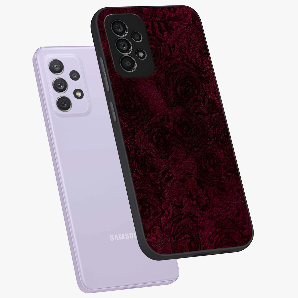 Crimson Fade Flow Glass Case displayed in angled mockup highlighting smooth gradient design with modern aesthetic style.