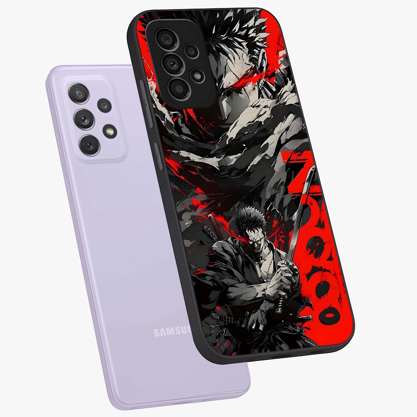 Demon Sword Resolve Glass Case displayed in angled mockup highlighting powerful demon sword illustration with dark fantasy aesthetic.