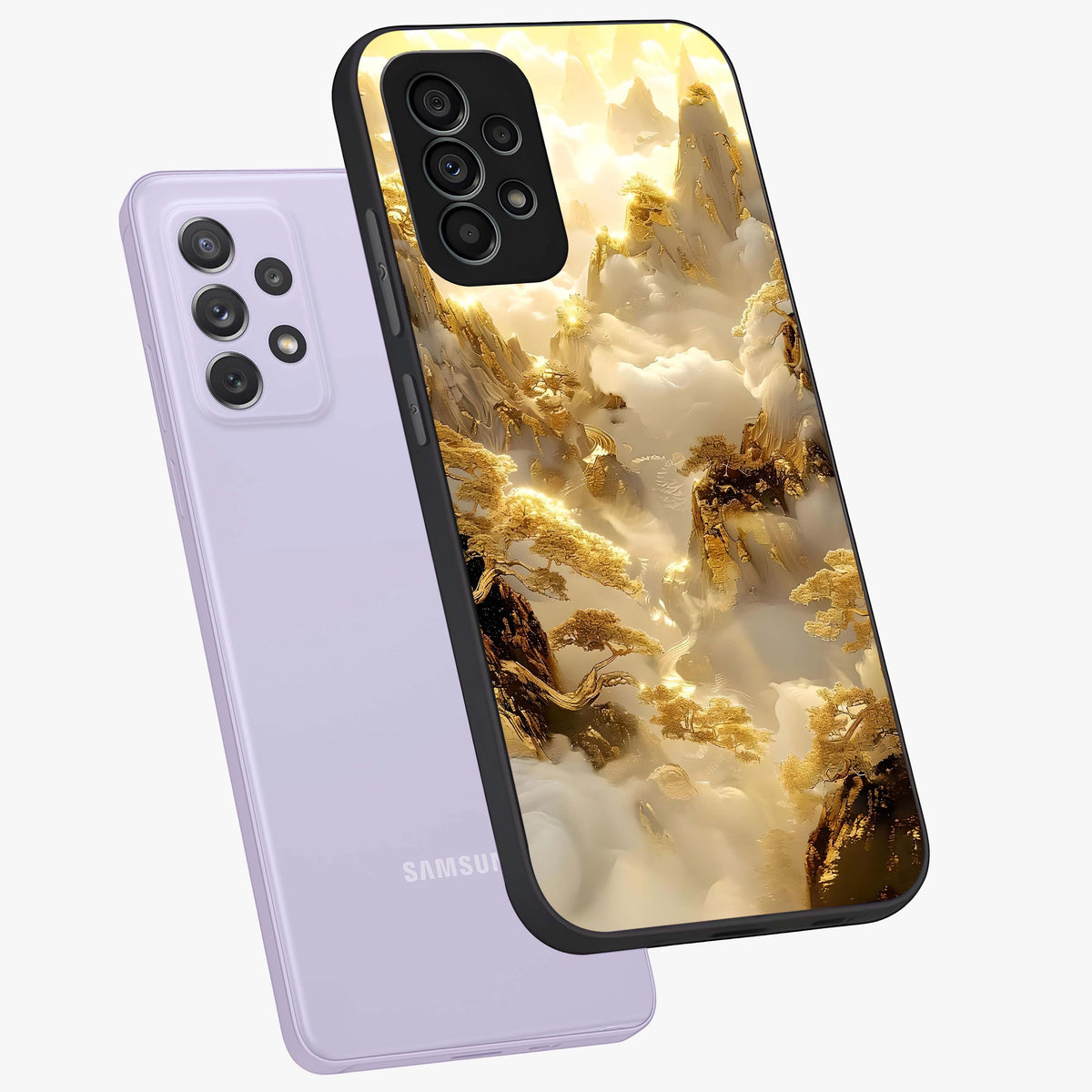 Gates Of Illumination Glass Case displayed in angled mockup highlighting radiant portal inspired design with fantasy aesthetic.