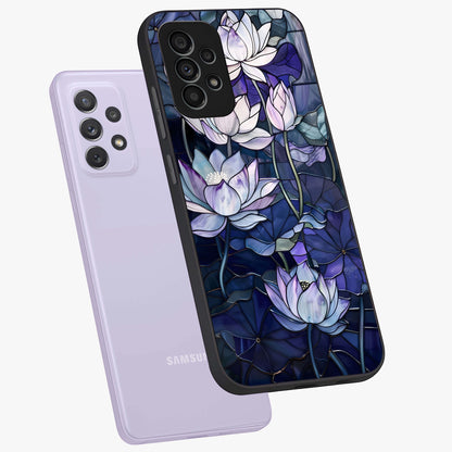 Gloss Petal Rush Glass Case displayed in angled mockup highlighting vibrant petal design with elegant floral aesthetic.