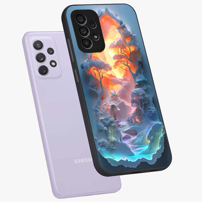 Glow Forest Portal Glass Case displayed in angled mockup highlighting mystical forest design with magical glowing aesthetic.