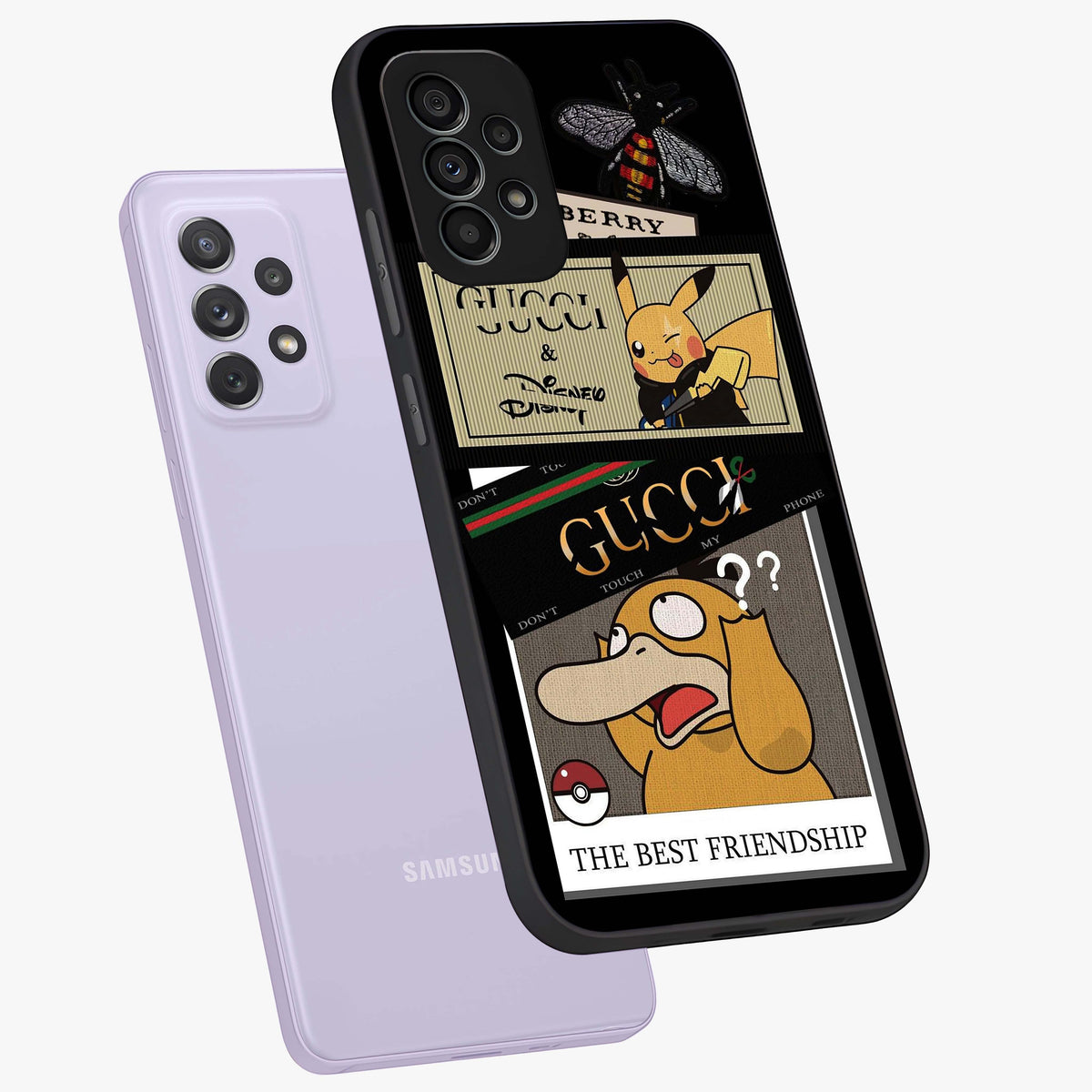 Gucci Play Mashup Glass Case displayed in angled mockup highlighting stylish fashion mashup design with bold aesthetic.