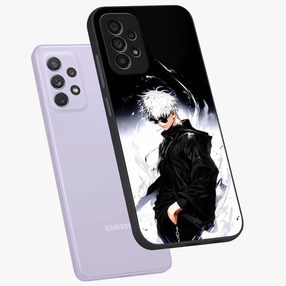 Limitless Shadow King Glass Case displayed in angled mockup highlighting dramatic dark hero design with intense aesthetic.