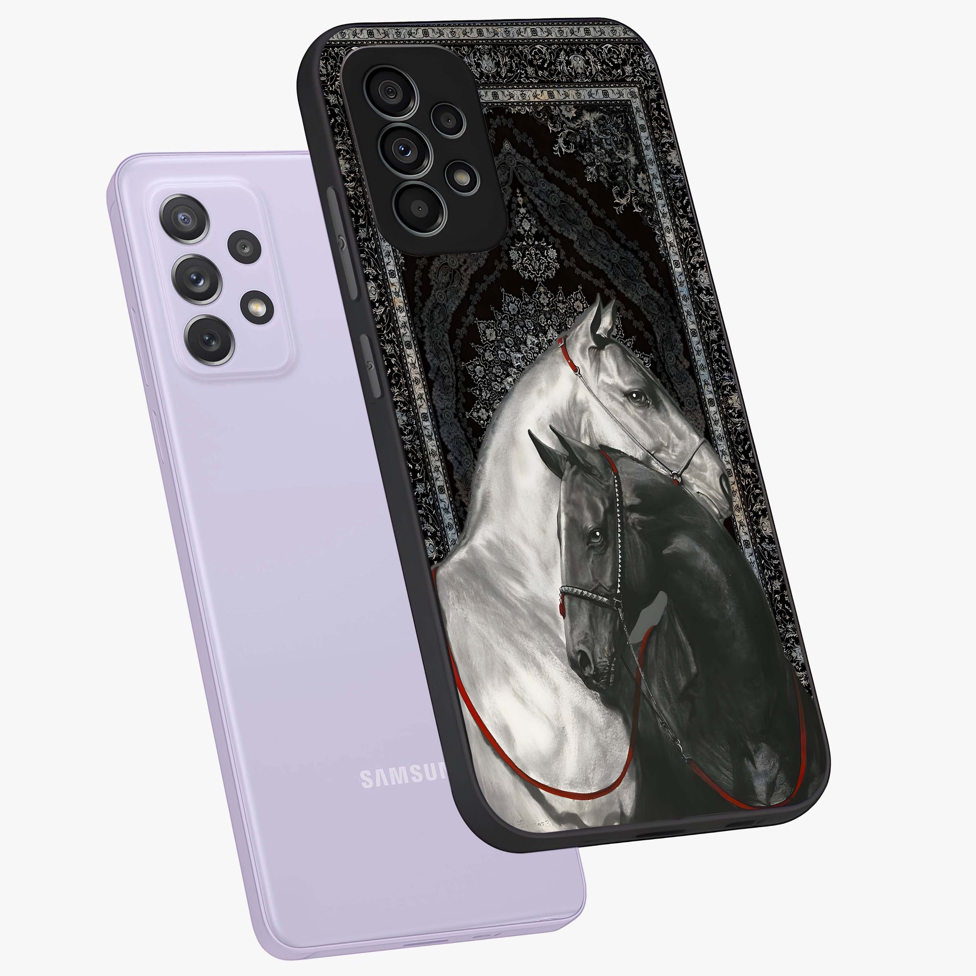 Majestic Ride Legacy Glass Case displayed in angled mockup highlighting sleek vehicle design with bold racing aesthetic.