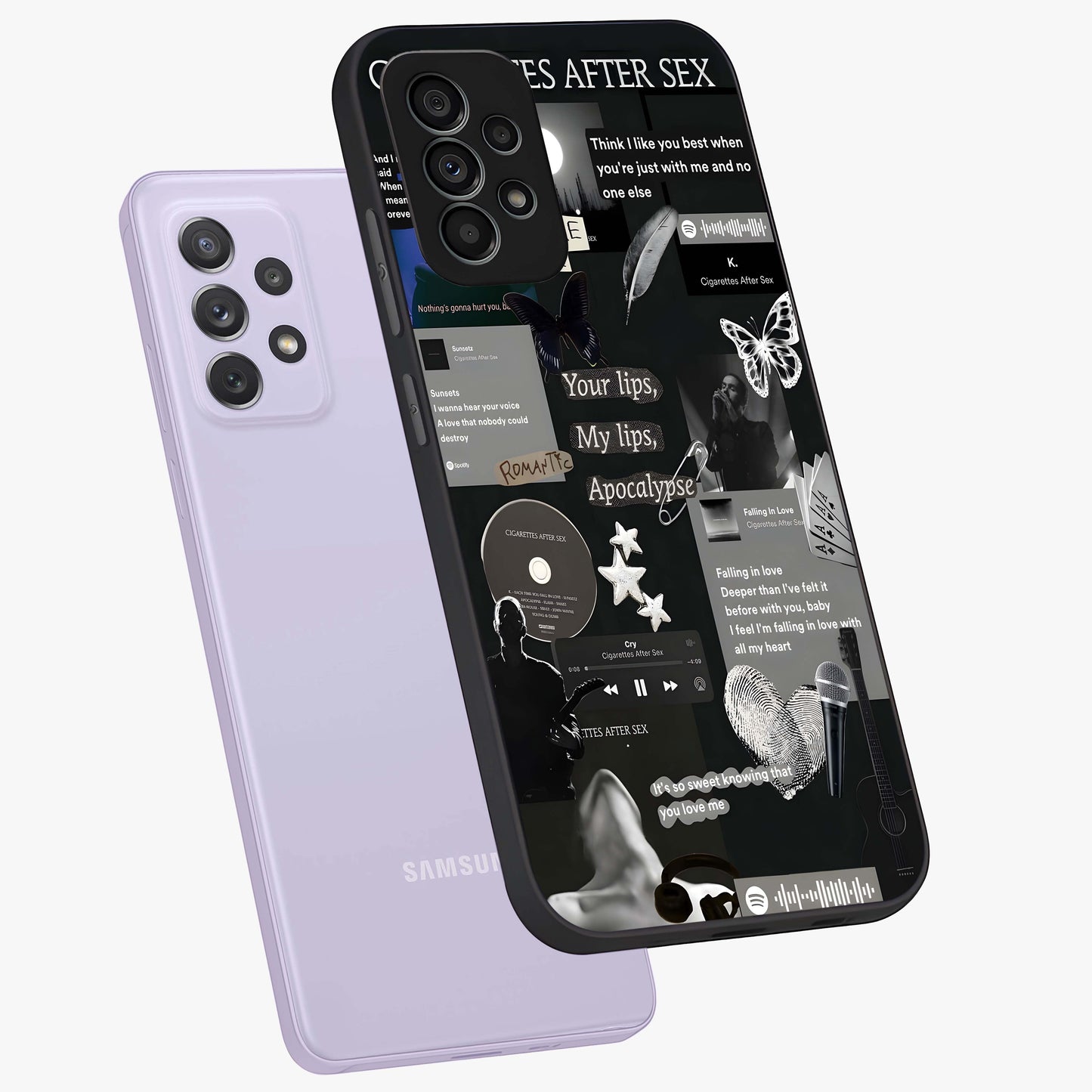 Midnight Love Echo Glass Case displayed in angled mockup highlighting elegant love inspired design with deep aesthetic style.
