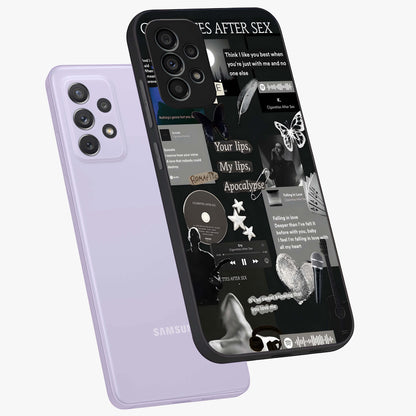 Midnight Love Echo Glass Case displayed in angled mockup highlighting elegant love inspired design with deep aesthetic style.