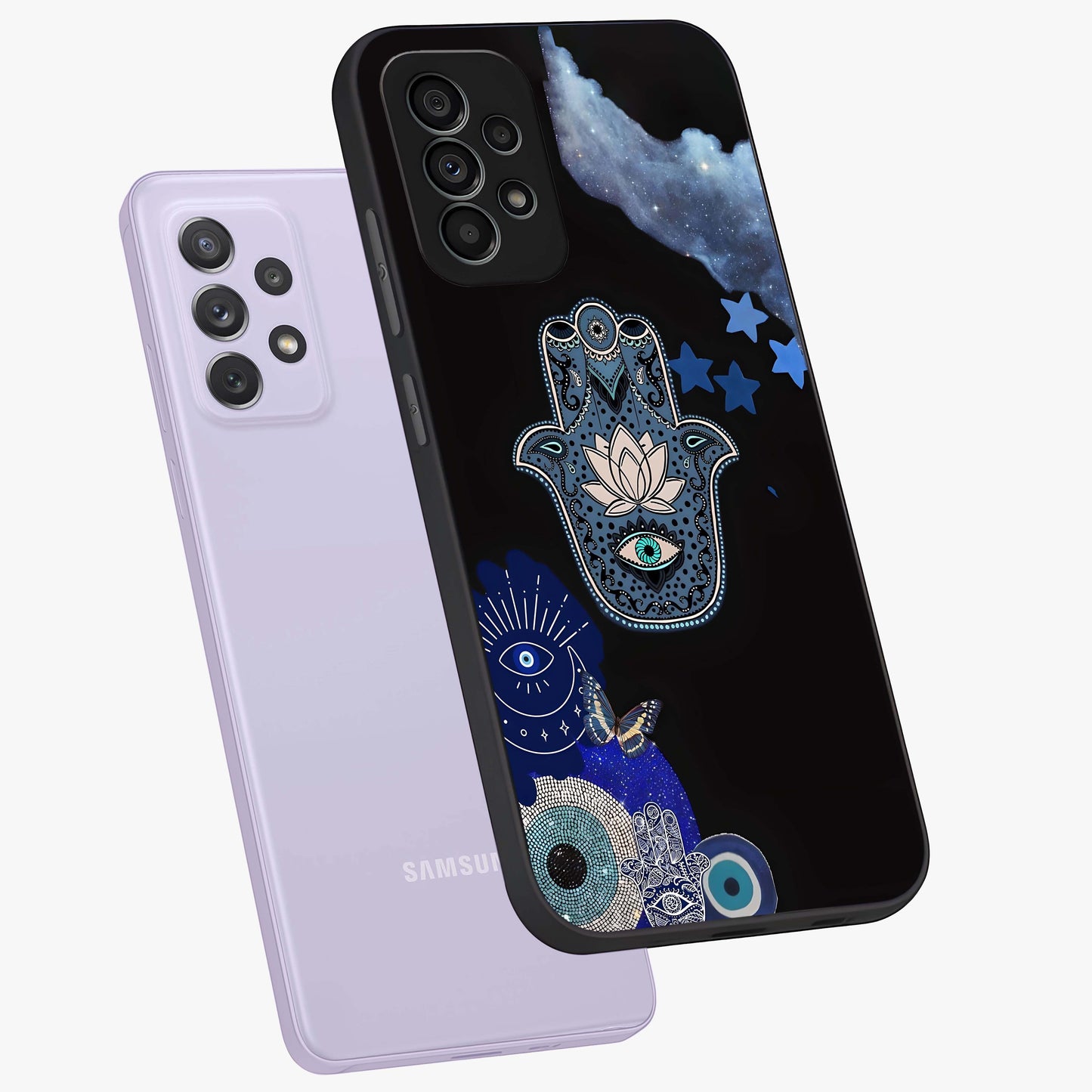 Mystic Hand Aura Glass Case displayed in angled mockup highlighting magical aura design with spiritual aesthetic style.