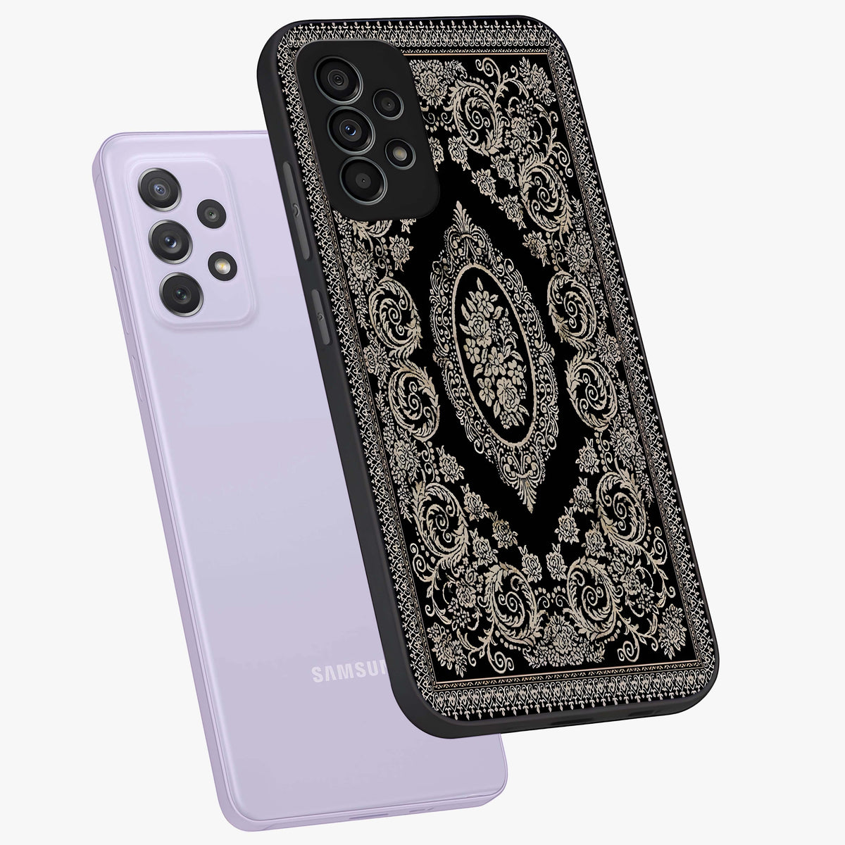 Noir Bloom Elegance Glass Case displayed in angled mockup highlighting refined flower design with stylish noir aesthetic.