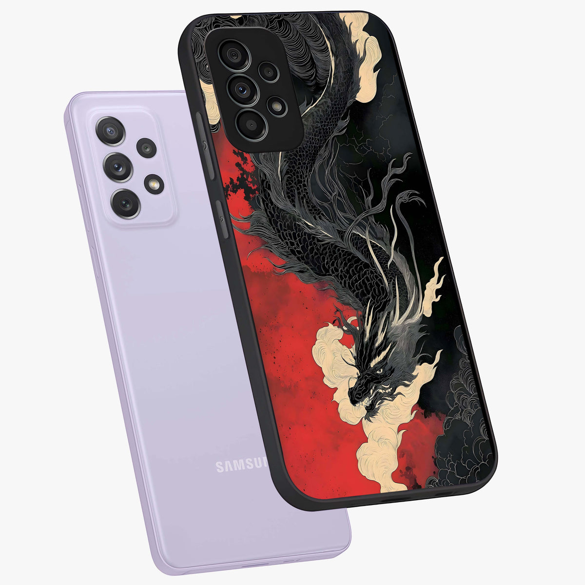 Shadow Dragon Fury Glass Case displayed in angled mockup highlighting powerful dragon illustration with dark fantasy aesthetic.