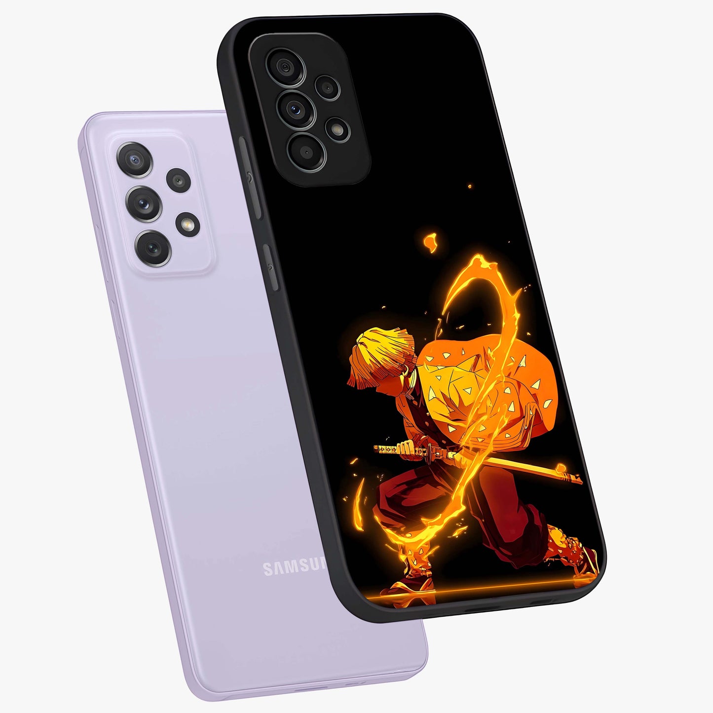 Thunder Flame Execution Glass Case displayed in angled mockup highlighting dramatic fire themed design with intense fantasy aesthetic.
