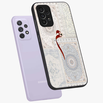 White Aesthetic Bow Glass Case displayed in angled mockup highlighting clean bow design with soft aesthetic style.
