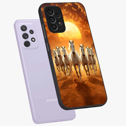 Wild Sunset Majesty Glass Case displayed in angled mockup highlighting vibrant sunset sky design with scenic aesthetic.