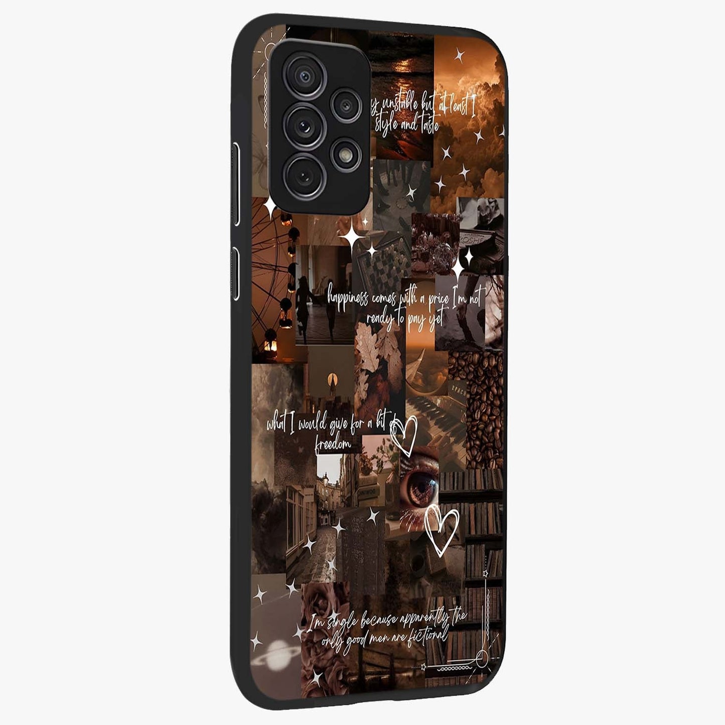 Bittersweet Aesthetic Chaos Glass Case upright view showcasing bold artistic chaos design with modern aesthetic style.