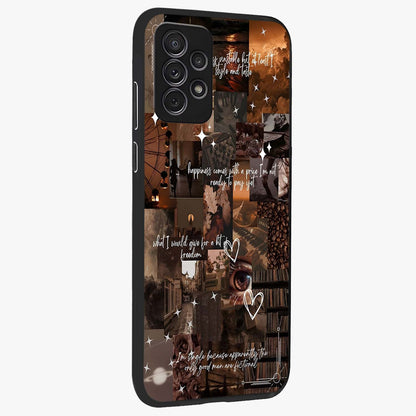 Bittersweet Aesthetic Chaos Glass Case upright view showcasing bold artistic chaos design with modern aesthetic style.